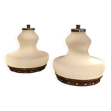 Pair of glass table lamps, Italy, 1960