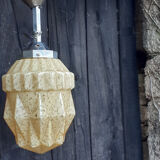 Old suspension, Art Deco period in silver metal and Clichy glass