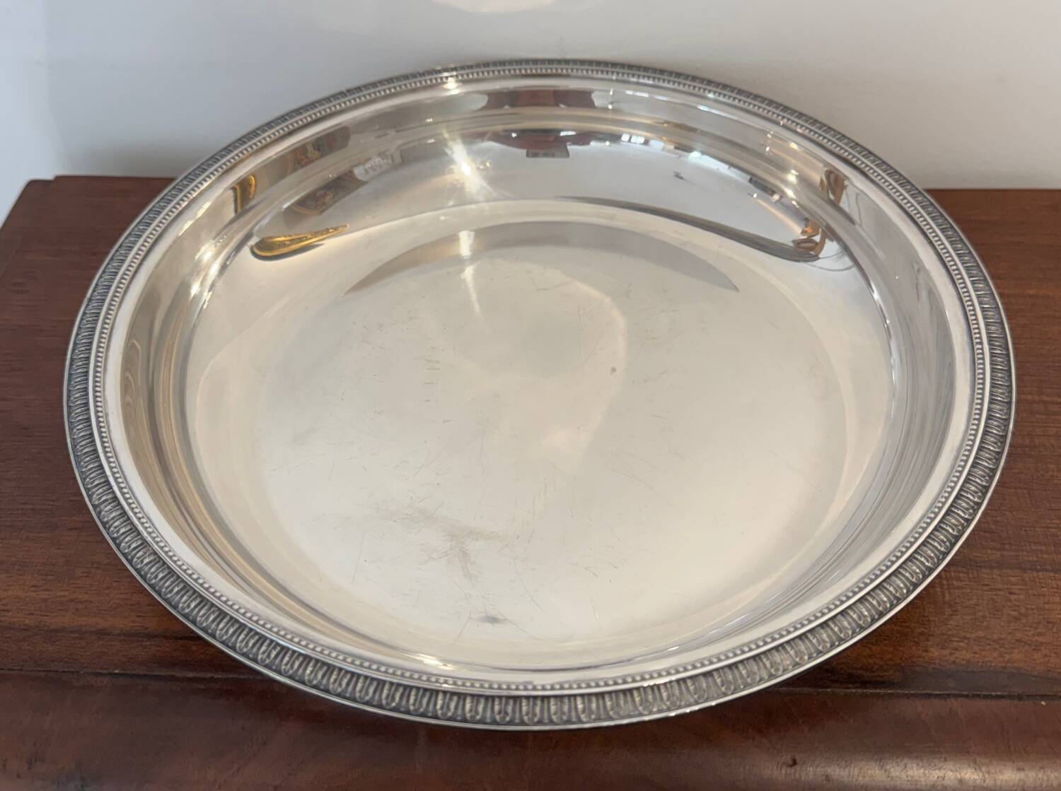 Shallow dish / vegetable dish Christofle Gallia – model Pearls, silver-plated metal