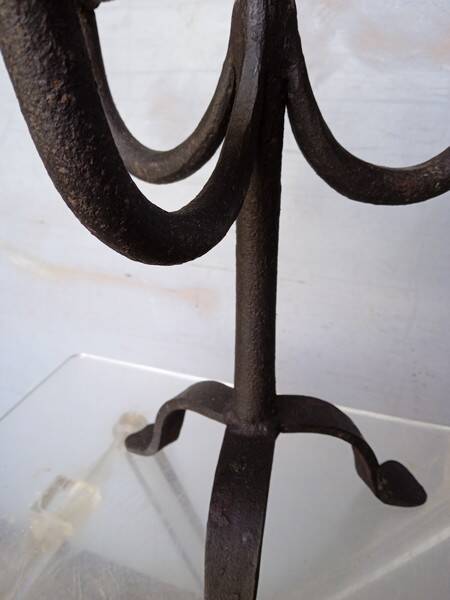 Brutalist wrought iron candle holder ep 1940/50