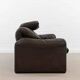 Brown leather 2-seater sofa Cassina Maralunga by Vico Magistretti