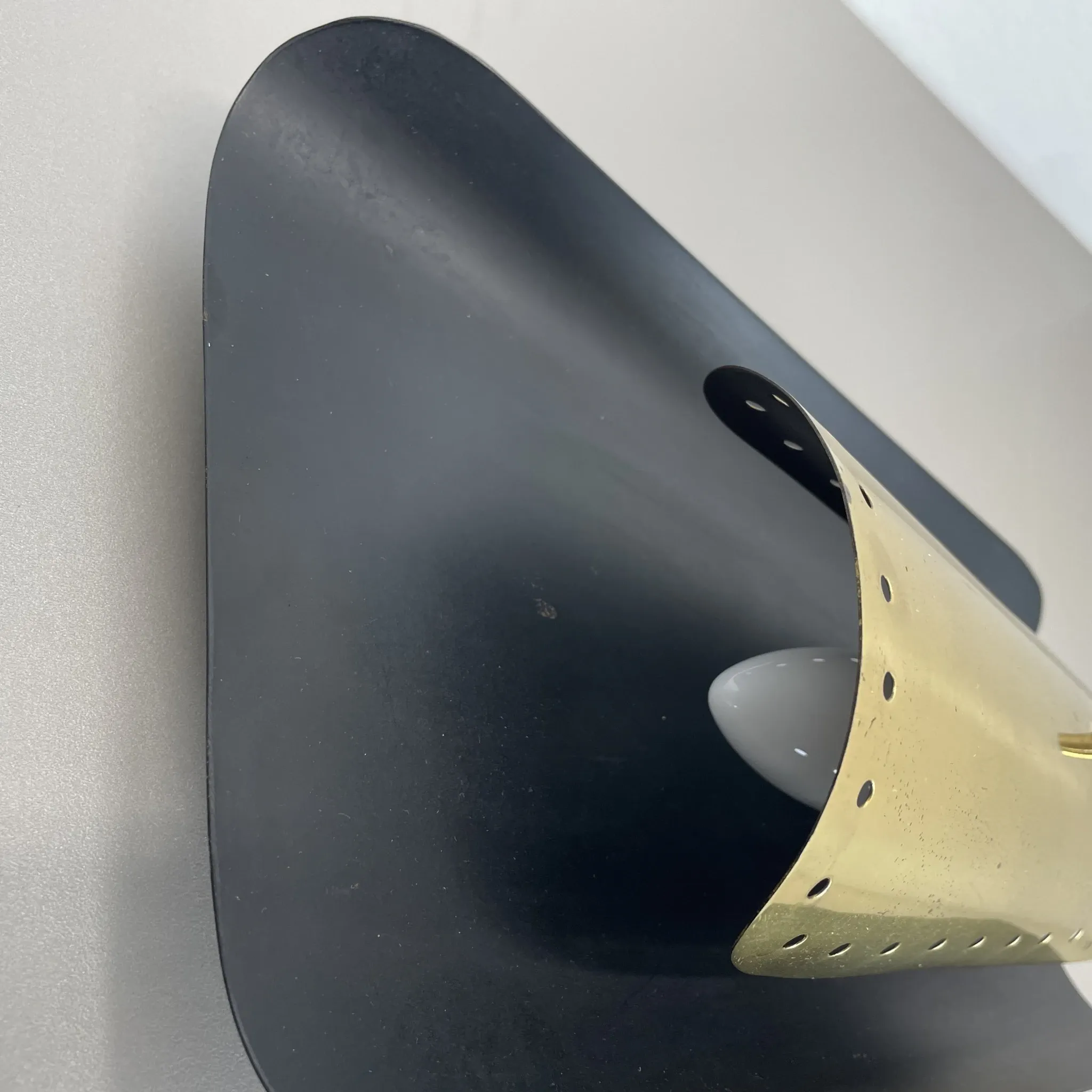 Rare Minimalist Theatre Wall Light in Brass, Italy 1950s