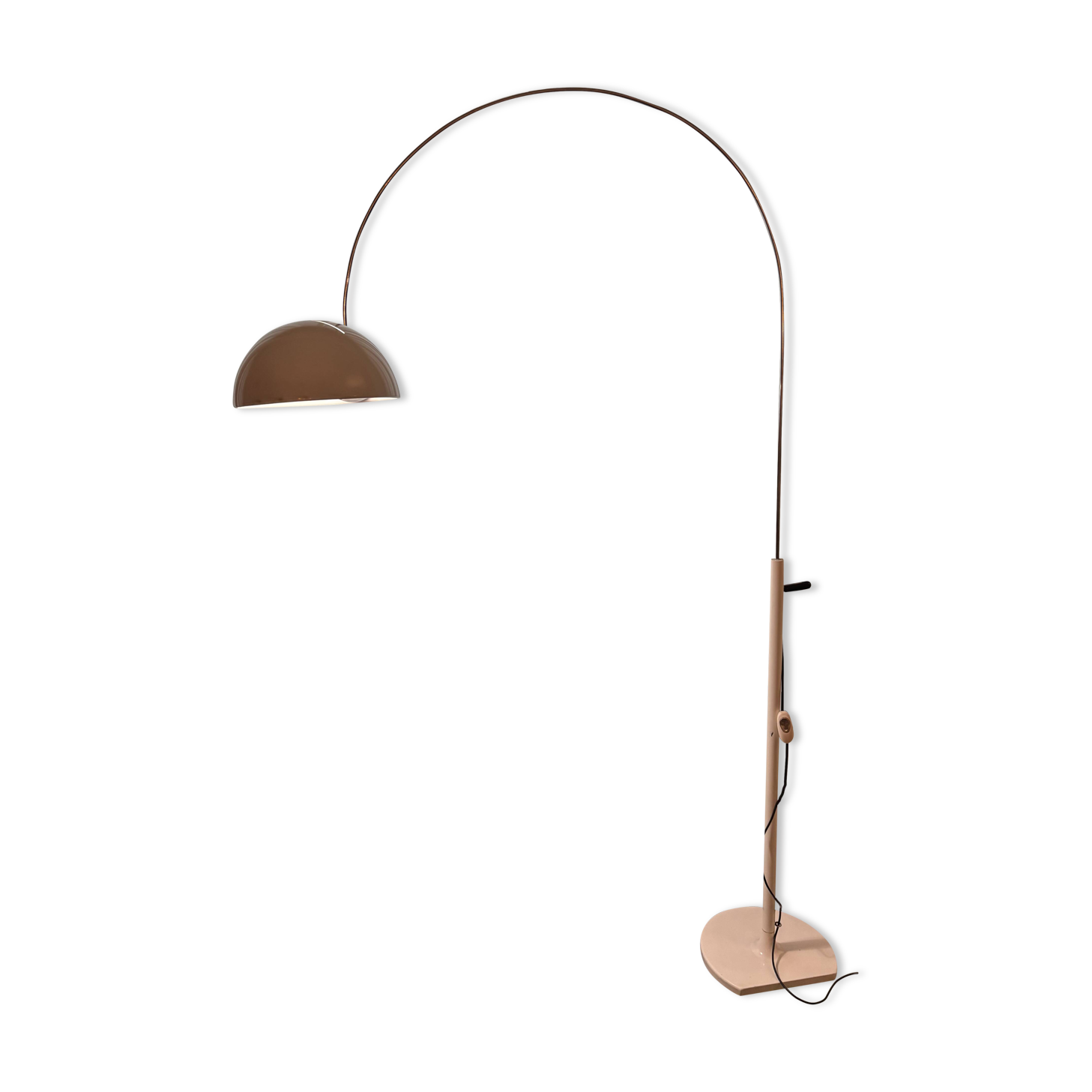 Arco Cut Floor Lamp Joe Colombo for Oluce White Chrome Vintage Design