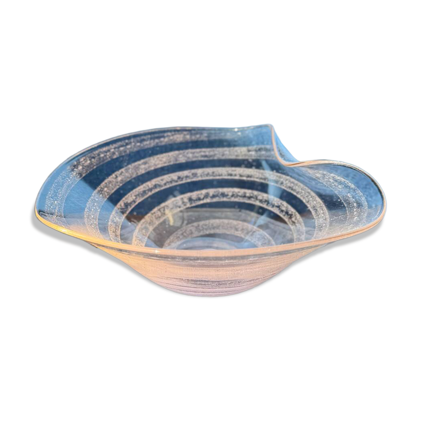 Coupe en verre de Murano rose pâle – design forme libre