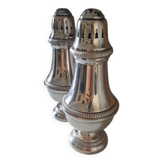 Vintage silver metal sugar, salt and pepper bowl