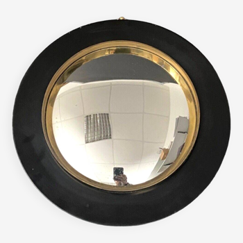 1960 witch mirror in bakelite and brass with black surround
