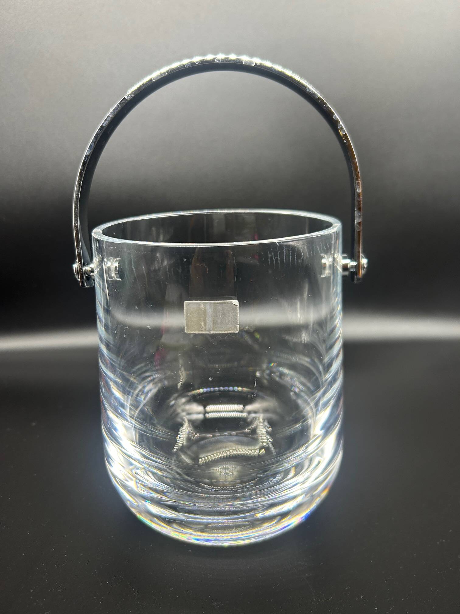 Scandinavian crystal ice bucket 1970