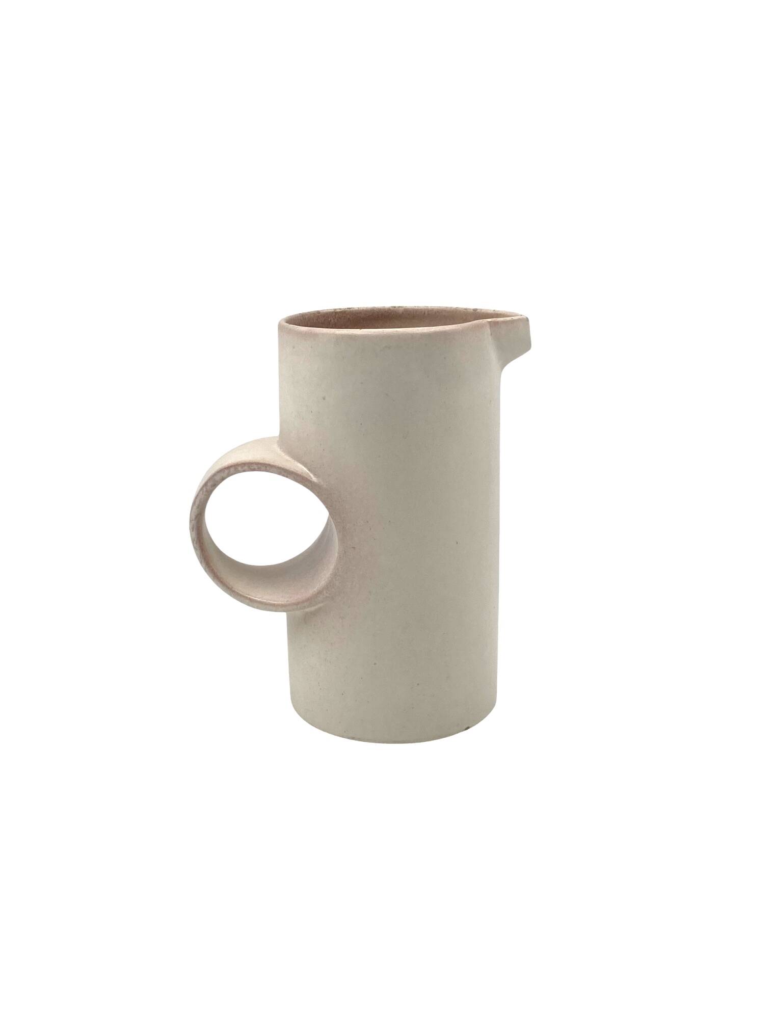 Organic modern white ceramic vase / jug, La Sfera Italy 1980s