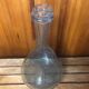 Ancienne bouteille style biot verre soufflé bullé bleuté vintage