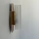 Vintage wall lamp, teak, brass and perspex, France 1960