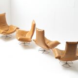 Wammes  cognac leather lounge chairs by Gerard Van Den Berg  for Montis 1978