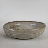 Hollow stoneware dish signed Pierre lion Puisaye