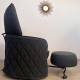 Armchair with pouf model girotonda italian design francesco binfaré year 80