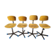 Lot of 4 couture swivel adjustable workshop chairs
