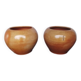 Varnished terracotta flower pots