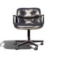 Charles Pollock Executive Knoll office chair in black leather.