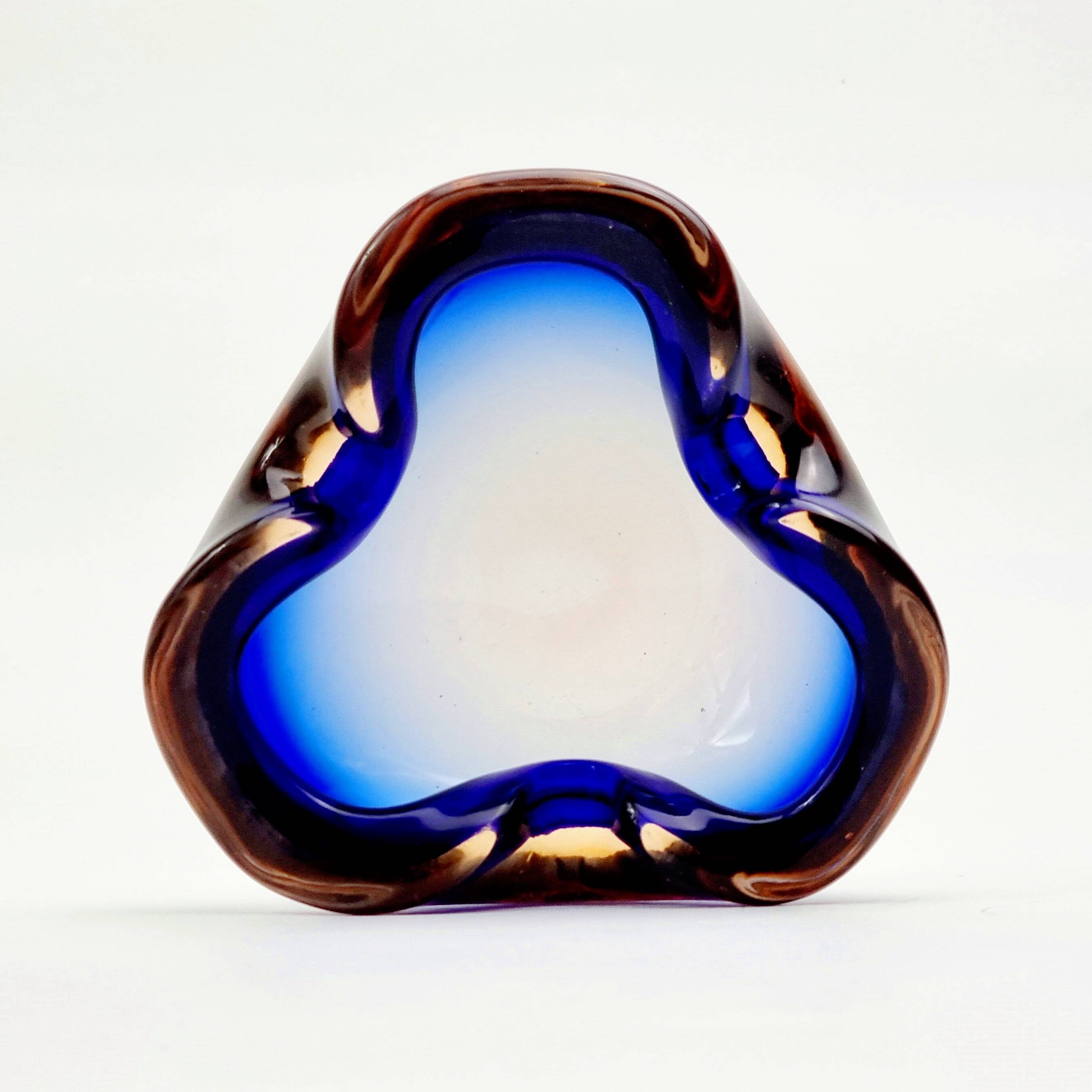 Mid Century Sommerso Murano Glass Bowl by Flavio Poli for Seguso, Italy, 1960s