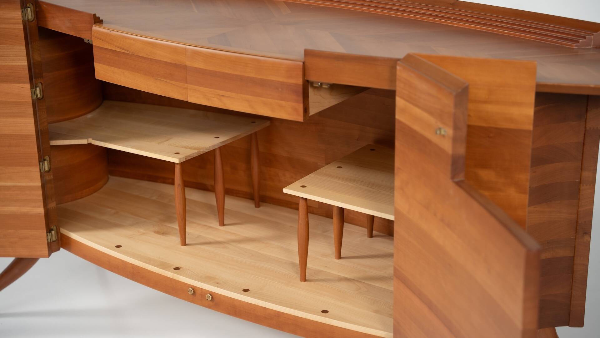 Mid-Century Oval Sideboard by Ceccotti Collezioni