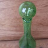 Green bubble glass carafe in Biot style