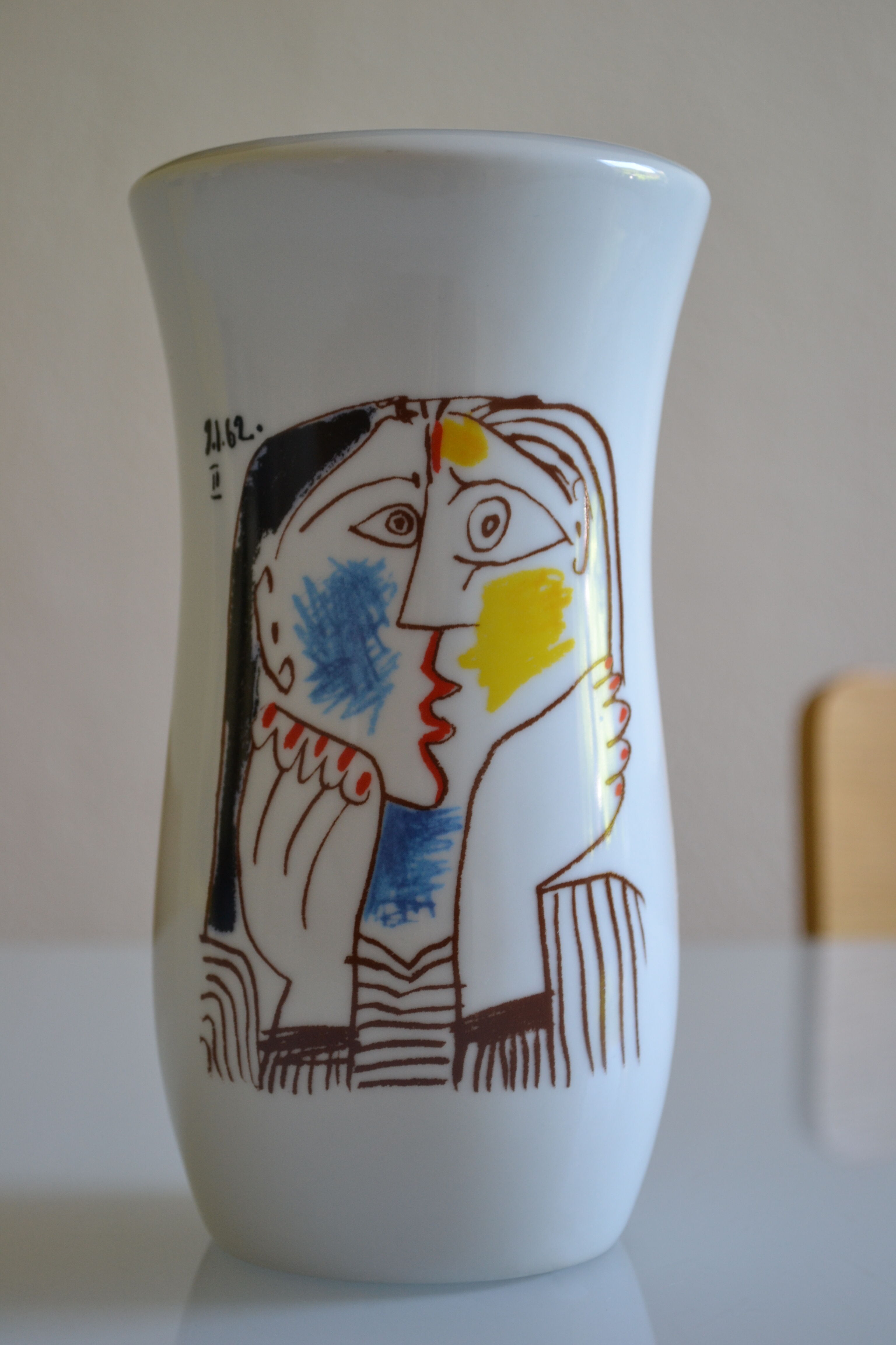 Ceramic vase after picasso " head leaning on the hands " 1962