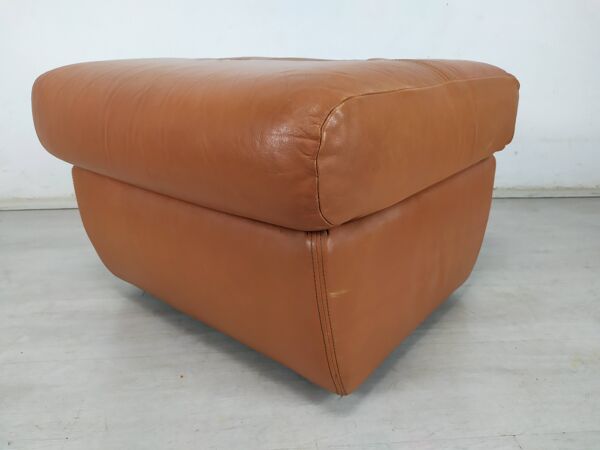 Pouf cuir vintage