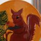 Cheese platter in Vallauris faience, squirrel decoration – 1960s-70s