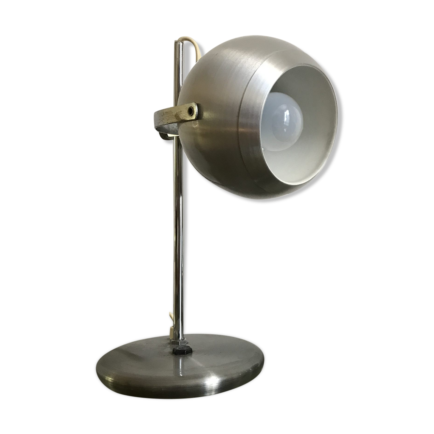Vintage brushed metal eye ball desk lamp