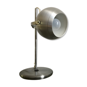 Lampe de bureau eye ball vintage en métal brossé