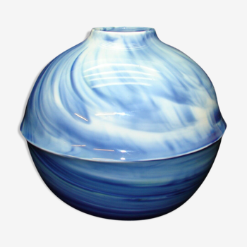 Vase bleu Tharaud Limoges Marbryne