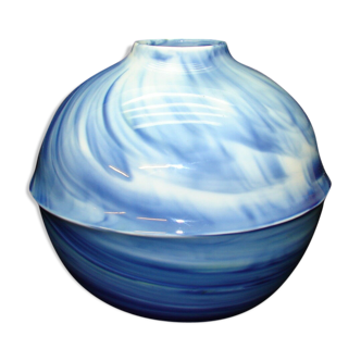 Vase bleu Tharaud Limoges Marbryne