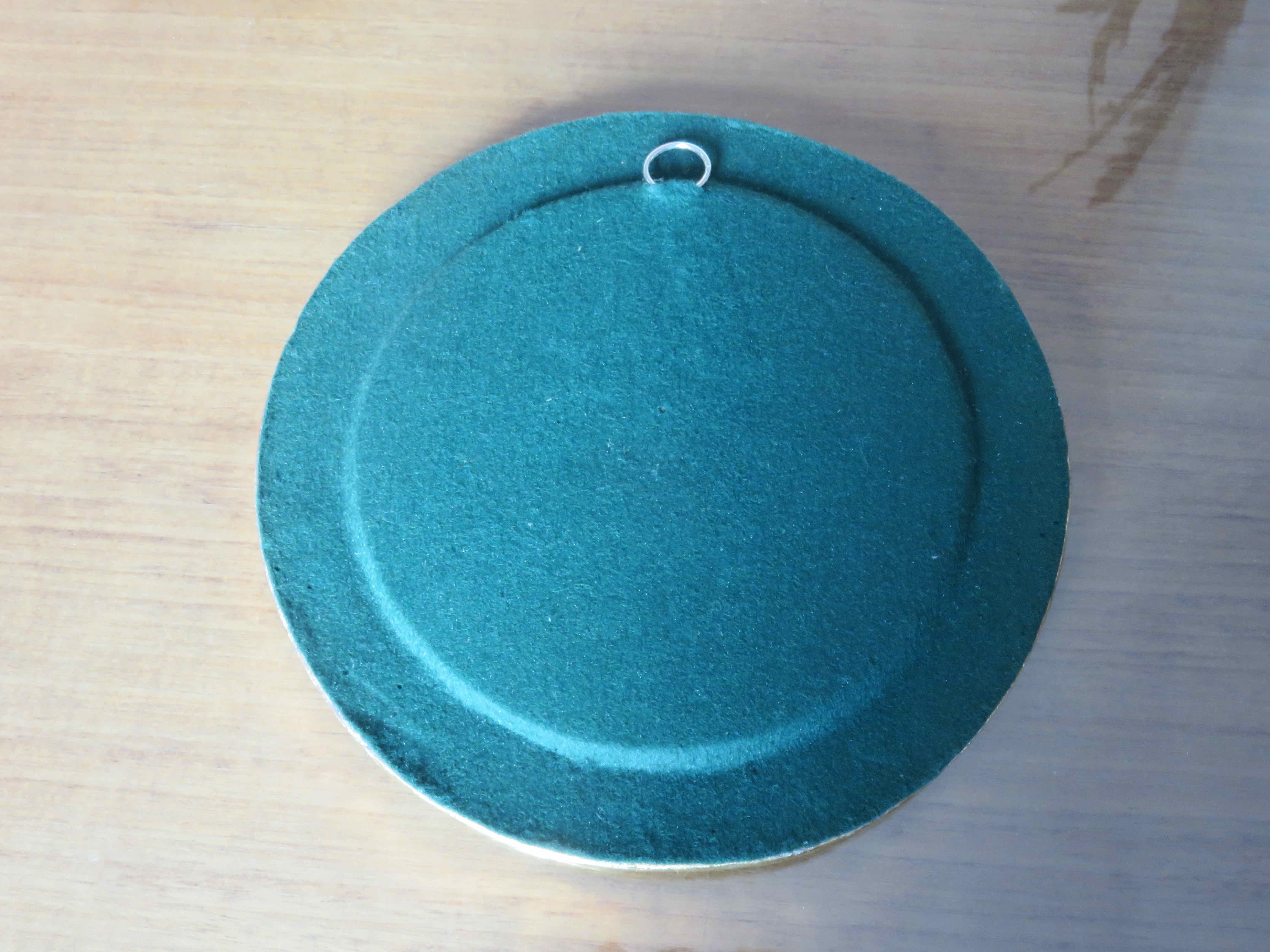 Miroir en céramique rond Mithé Espelt années 70 25cm