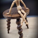 Tripod stool with twisted turned feet