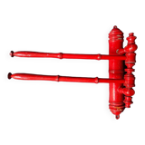 Antique wooden wall towel holder turned nineteenth