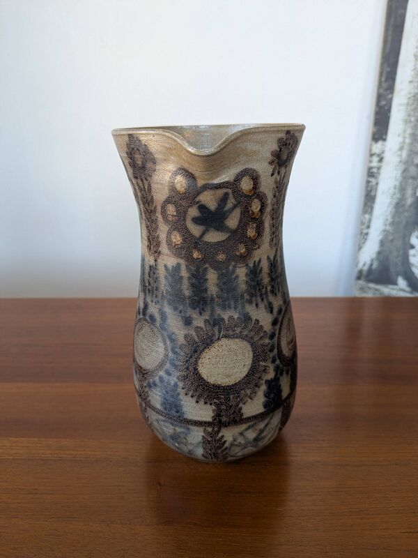 Grand pichet en grès émaillé J.C Courjault Kéraluc