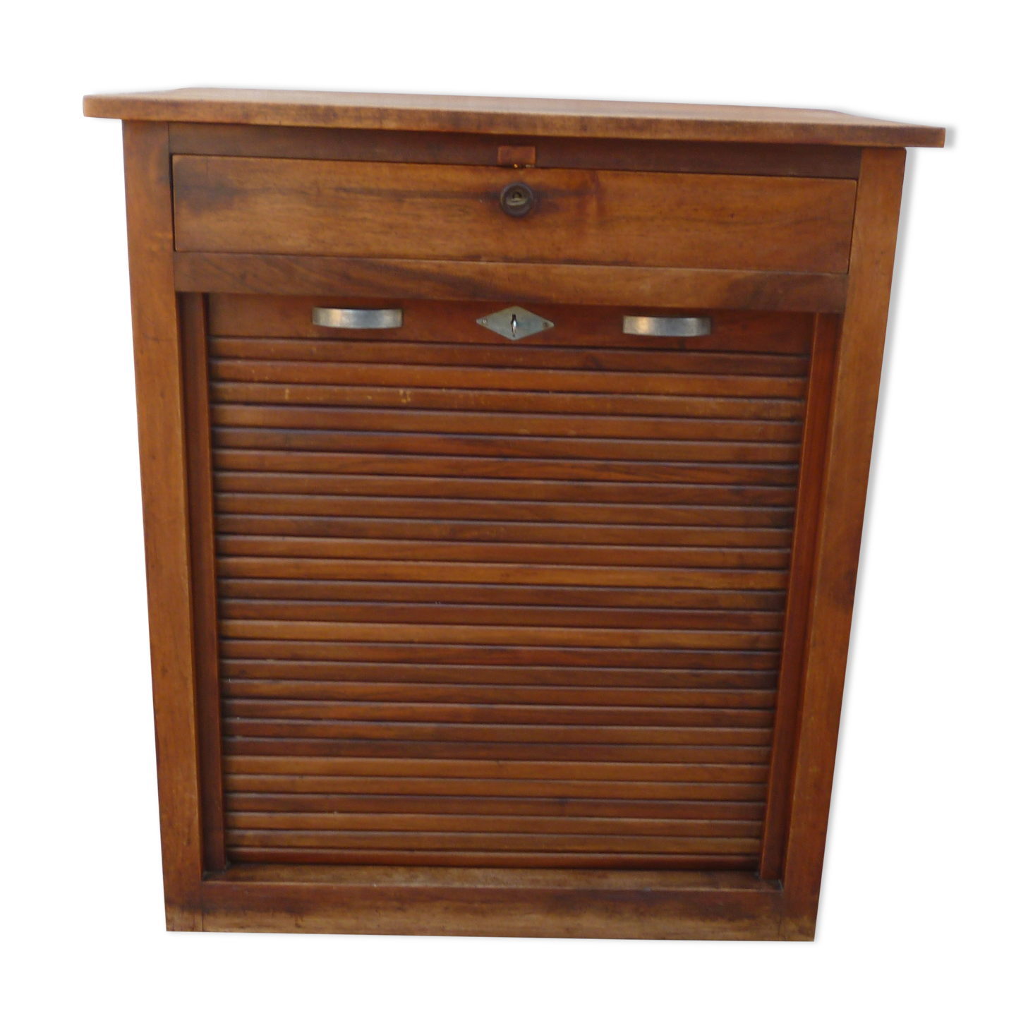 Roll-top Art Deco checkout counter with drawer