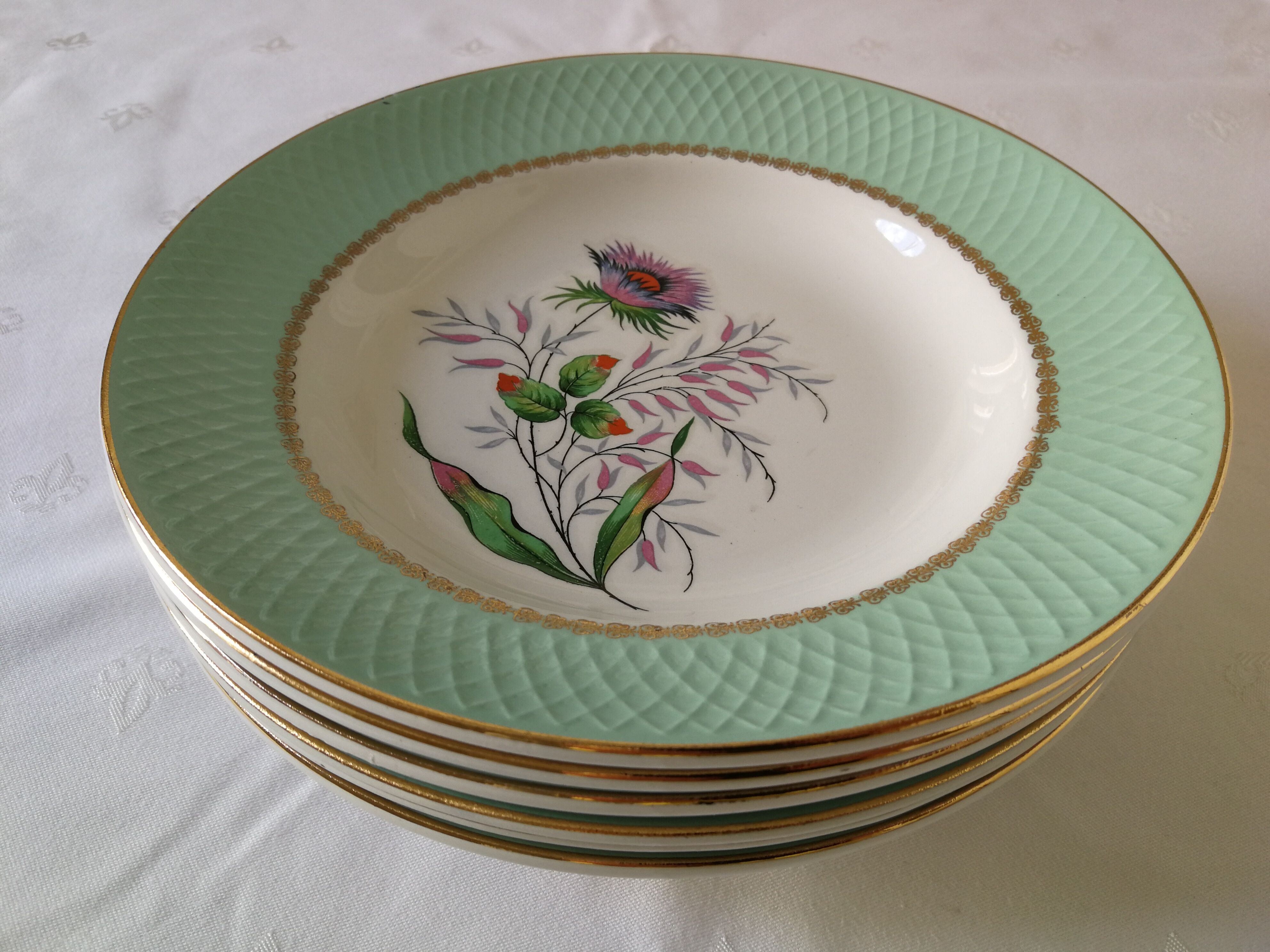 Set of 6 hollow plates Orchies Moulins des Loups