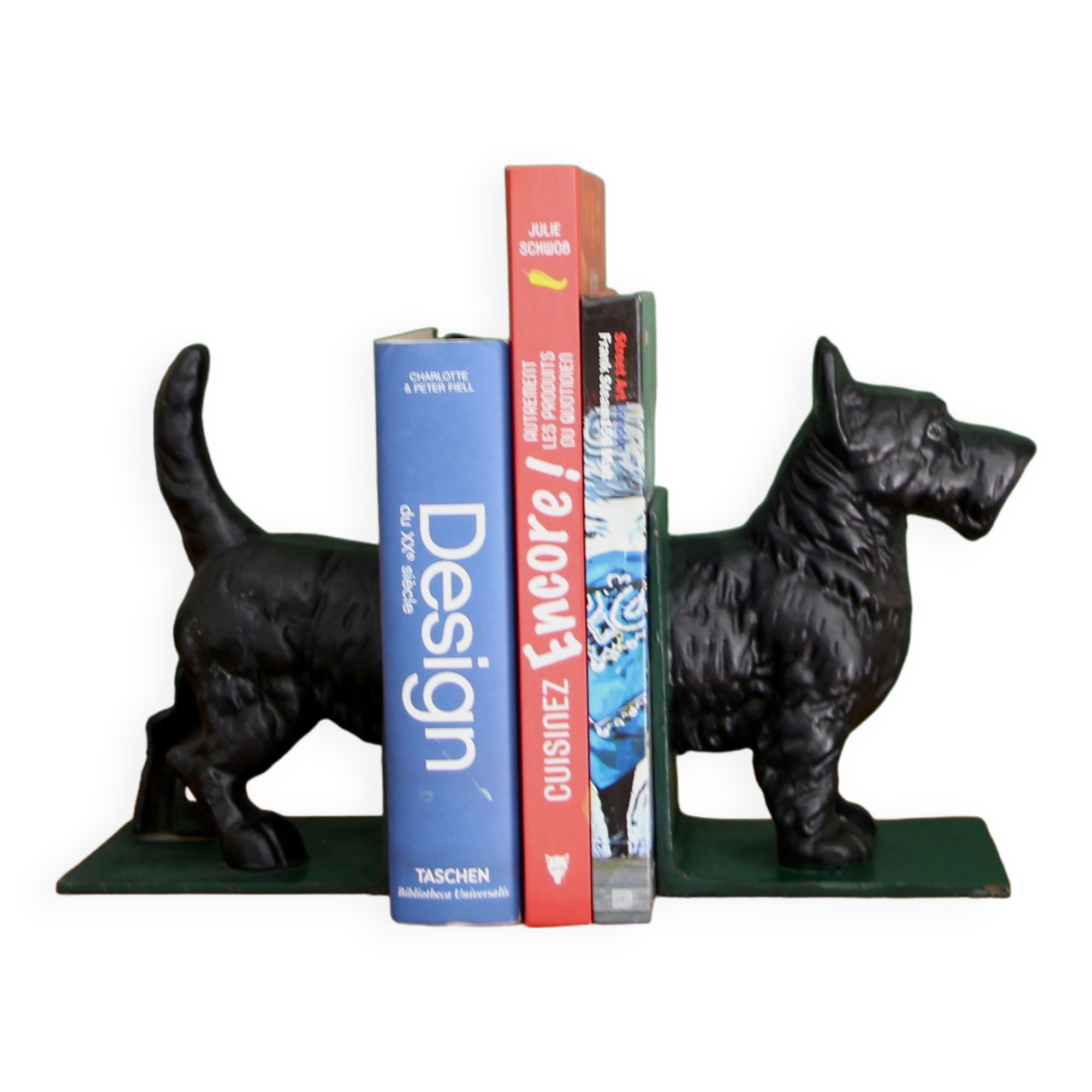 Cast iron dog bookends