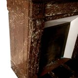 Louis XVI Style Fireplace In Speckled Red Marble 20th Century