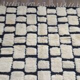 Moroccan Berber rug white-black 200cmx300cm