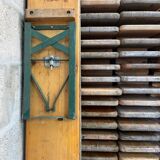 Lot one table and two vintage benches