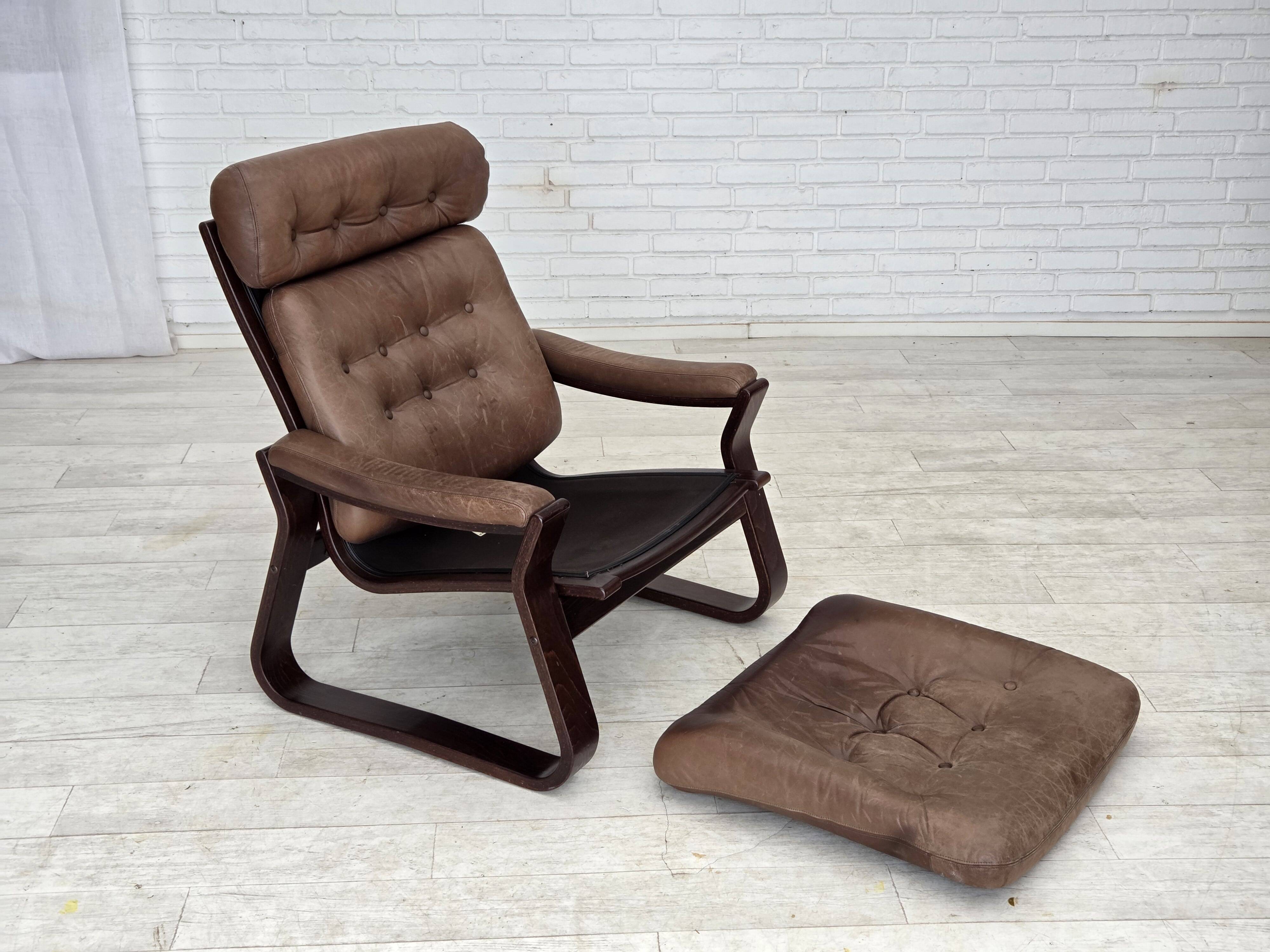 1970s, Danish design by Georg Thams, lounge chair, furniture leather.