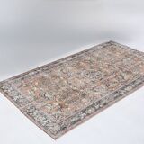 4x7 Antique Brunt Orange Brown Turkish Vintage Rug, 113x202Cm