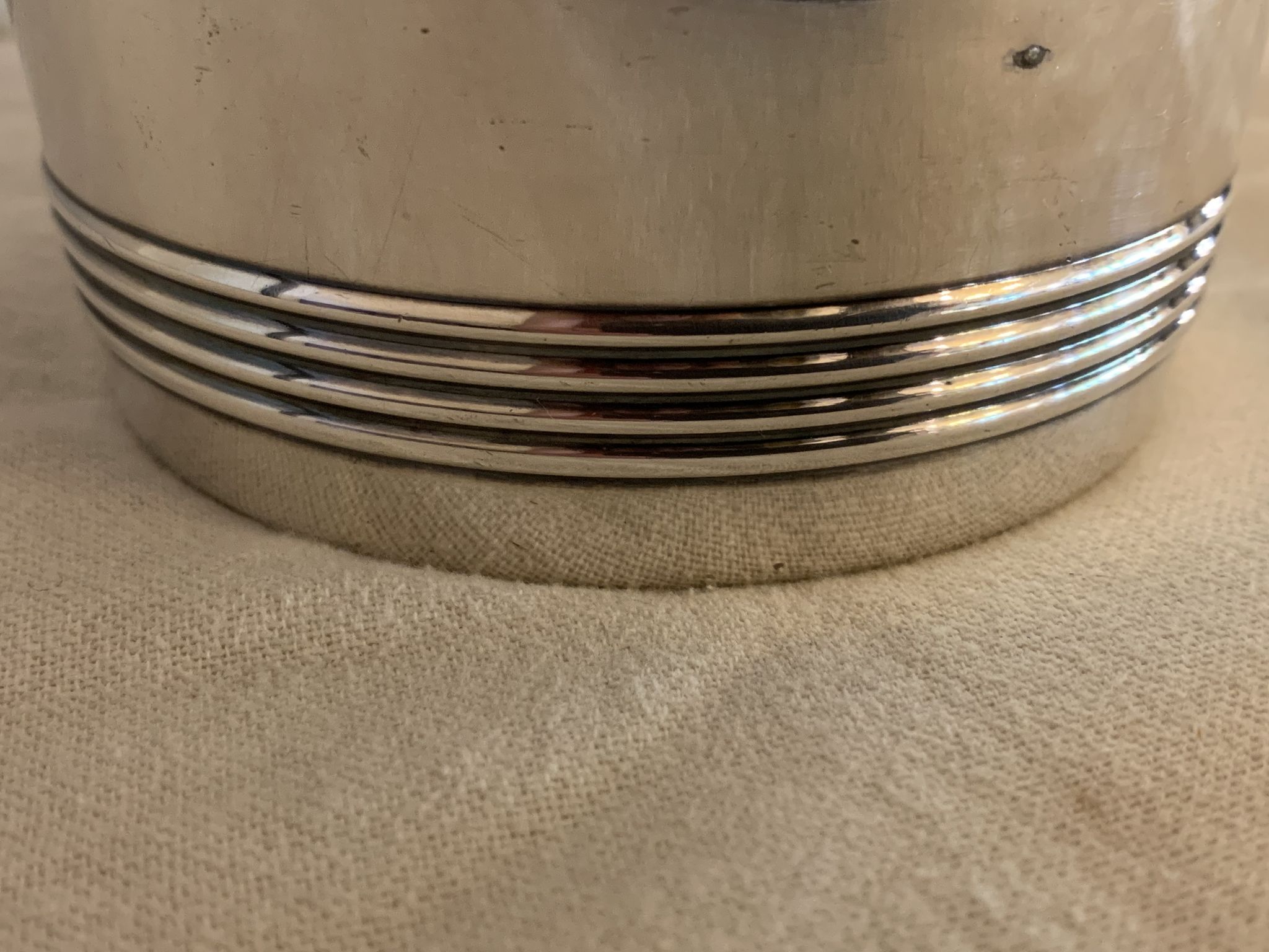 Pair of luc Lanel Christofle Gallia silver metal ice buckets 1940