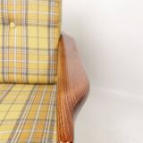 Vintage armchair tartan plaid wool design by Z. Baczyk 1965