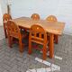 Ensemble de salle à manger de 5 chaises et table en bois massif - Style brutalisme, wabi-sabi, japandi