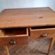 Old office table vintage fir 1900 2 drawers