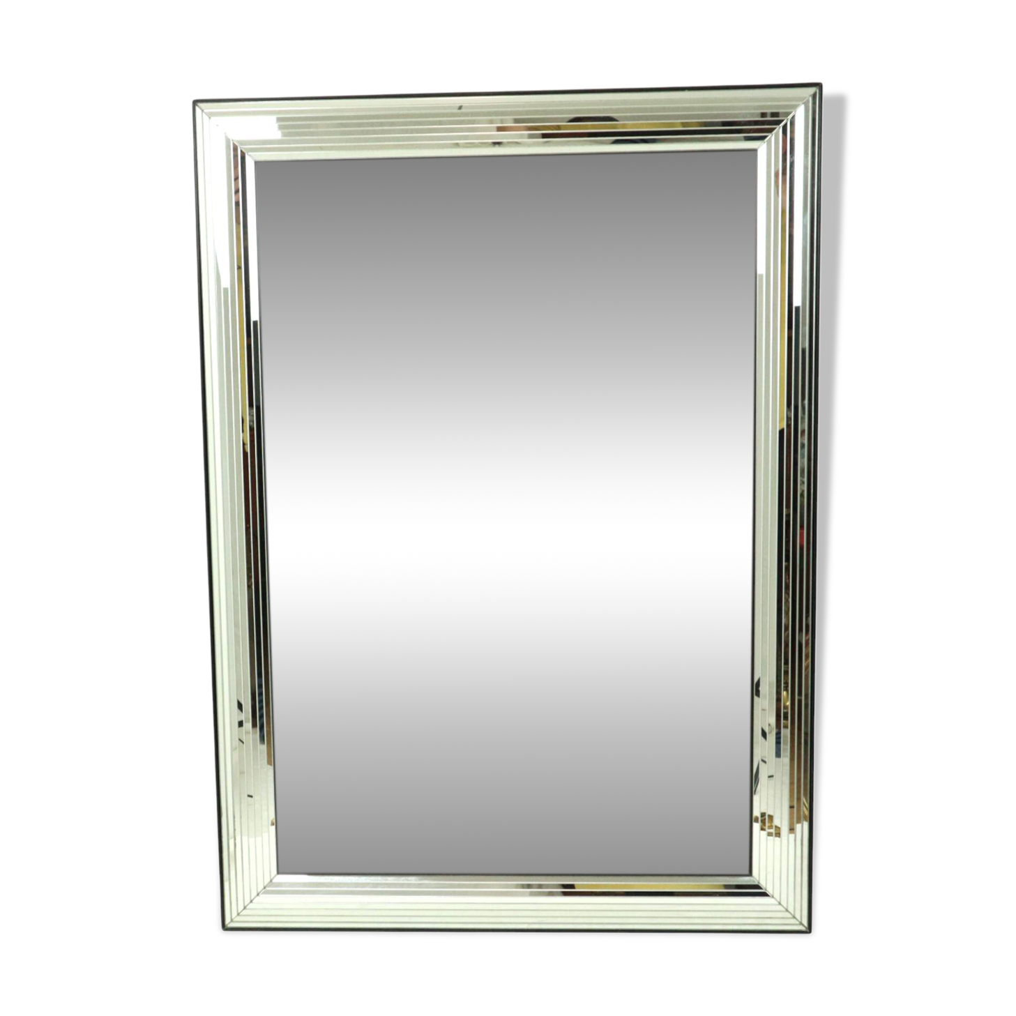 Vintage silver Deknudt mirror in Hollywood Regency style, 107 cm
