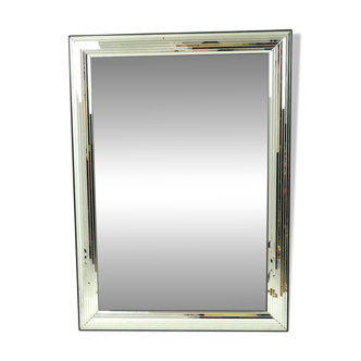Vintage Deknudt silver mirror, Hollywood Regency style, 107 cm