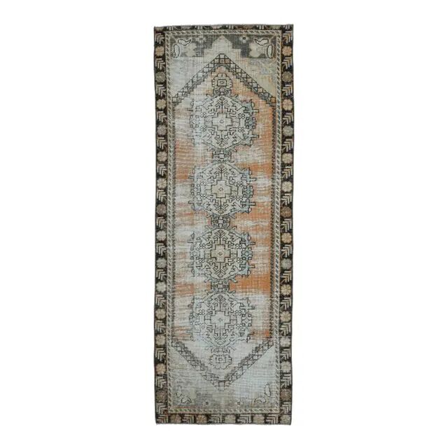 Vintage Turkish Hand-Knotted Runner Rug 90x252
