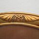 Cadre art nouveau ovale  en bois, décor flamé et  or